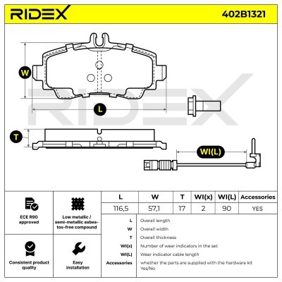 Klocki hamulcowe RIDEX 402B1321 402B1321 - foto 6