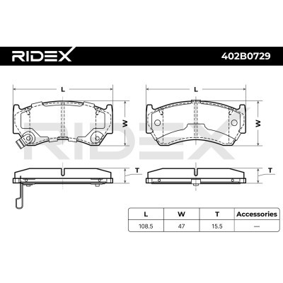 Klocki hamulcowe RIDEX 402B0729 402B0729 - foto 8