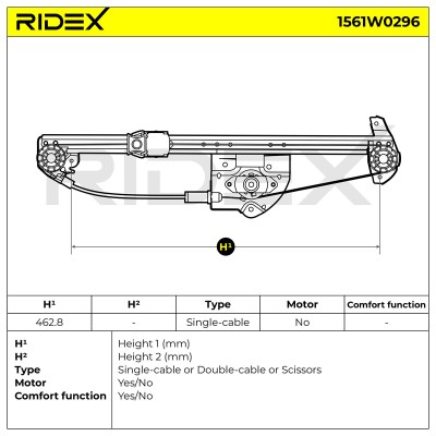 Podnośnik szyby RIDEX 1561W0296 1561W0296 - foto 5
