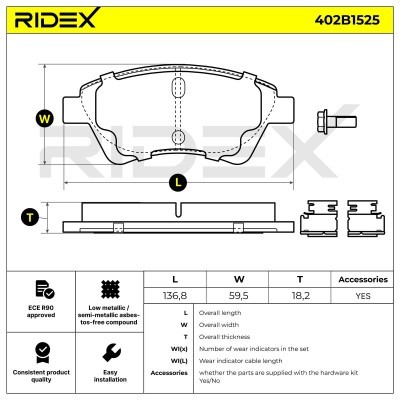 Klocki hamulcowe RIDEX 402B1525 402B1525 - foto 7