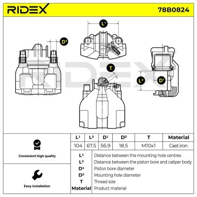 Zacisk Hamulcowy RIDEX 78B0824 78B0824 - foto 5
