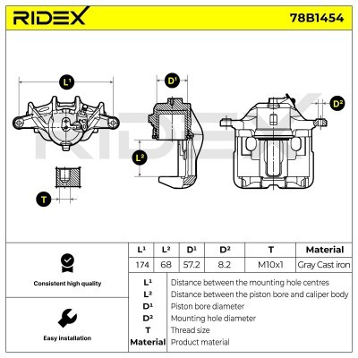 Zacisk Hamulcowy RIDEX 78B1454 78B1454 - foto 6