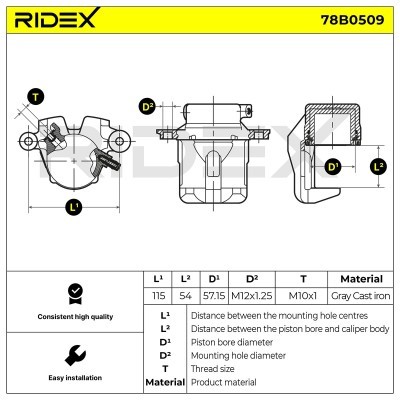 Zacisk Hamulcowy RIDEX 78B0509 78B0509 - foto 5