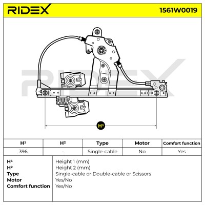 Podnośnik szyby RIDEX 1561W0019 1561W0019 - foto 6