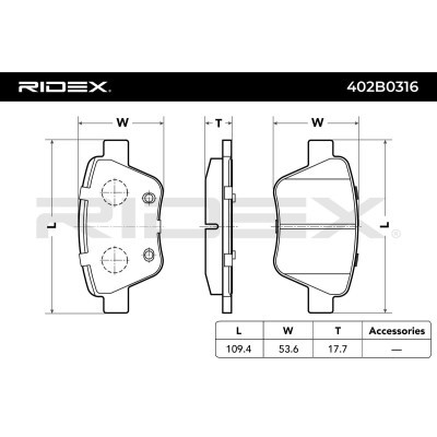 Klocki hamulcowe RIDEX 402B0316 402B0316 - foto 5