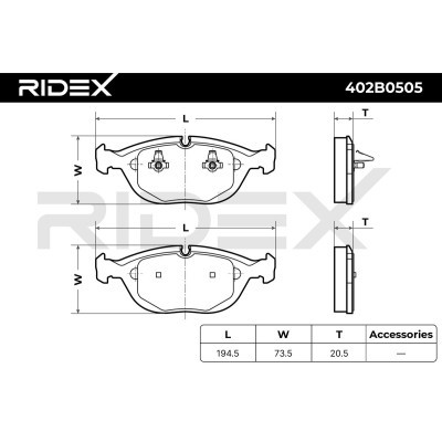 Klocki hamulcowe RIDEX 402B0505 402B0505 - foto 7