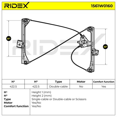 Podnośnik szyby RIDEX 1561W0160 1561W0160 - foto 10