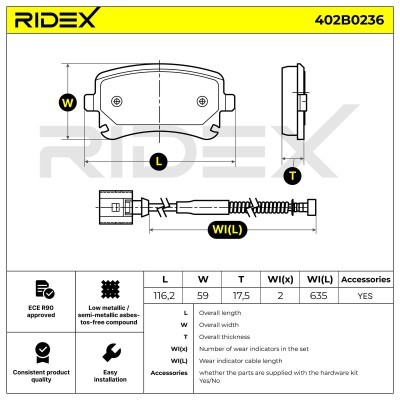 Klocki hamulcowe RIDEX 402B0236 402B0236 - foto 6