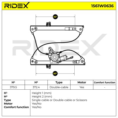 Podnośnik szyby RIDEX 1561W0636 1561W0636 - foto 7
