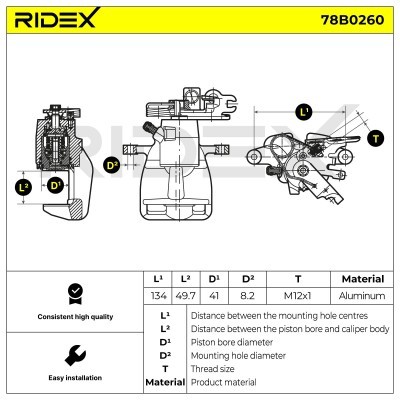 Zacisk Hamulcowy RIDEX 78B0260 78B0260 - foto 5
