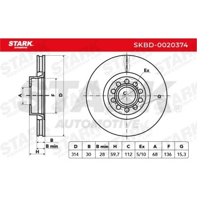 Tarcza hamulcowa Stark SKBD-0020374 SKBD-0020374 - foto 5