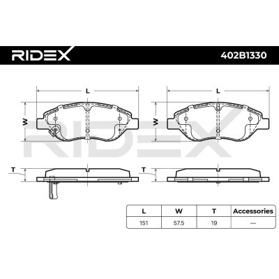Klocki hamulcowe RIDEX 402B1330 402B1330 - foto 5