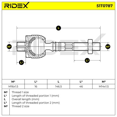 Drążek kierowniczy RIDEX 51T0787 51T0787 - foto 5