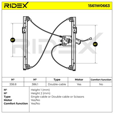 Podnośnik szyby RIDEX 1561W0663 1561W0663 - foto 8