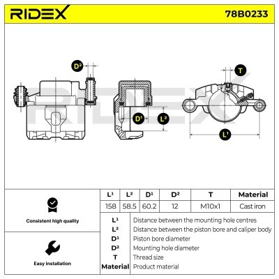 Zacisk Hamulcowy RIDEX 78B0233 78B0233 - foto 3
