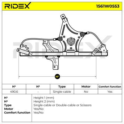 Podnośnik szyby RIDEX 1561W0553 1561W0553 - foto 7
