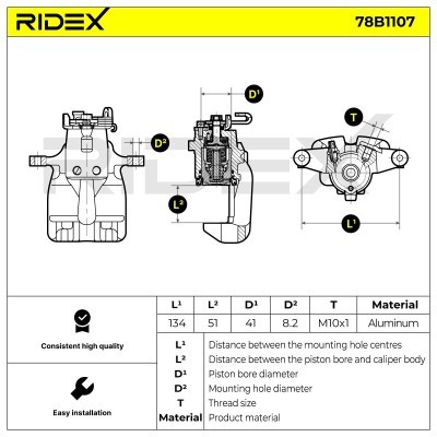 Zacisk Hamulcowy RIDEX 78B1107 78B1107 - foto 5