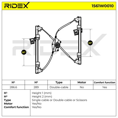 Podnośnik szyby RIDEX 1561W0010 1561W0010 - foto 7