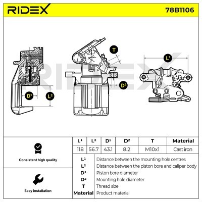 Zacisk Hamulcowy RIDEX 78B1106 78B1106 - foto 5