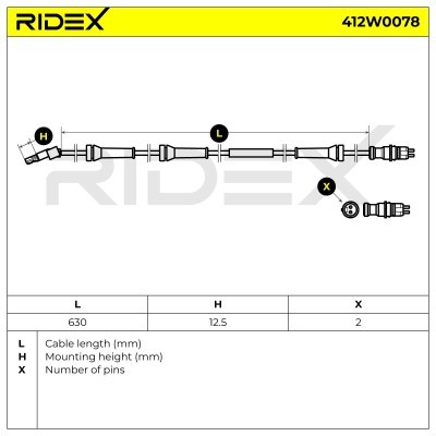 Czujnik ABS RIDEX 412W0078 412W0078 - foto 6