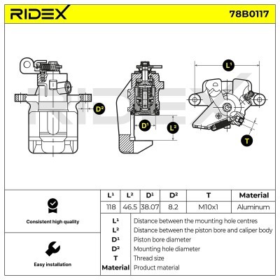 Zacisk Hamulcowy RIDEX 78B0117 78B0117 - foto 8