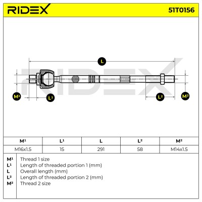 Drążek kierowniczy RIDEX 51T0156 51T0156 - foto 7