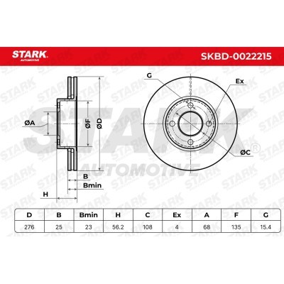 Tarcza hamulcowa Stark SKBD-0022215 SKBD-0022215 - foto 5