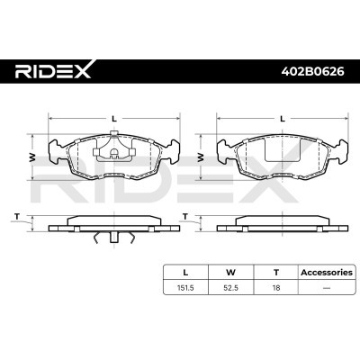 Klocki hamulcowe RIDEX 402B0626 402B0626 - foto 4