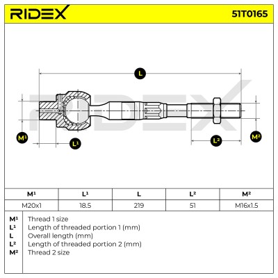 Drążek kierowniczy RIDEX 51T0165 51T0165 - foto 5