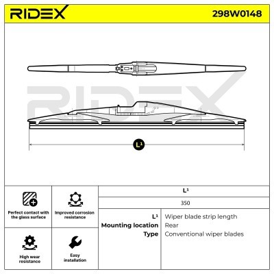 Щетка стеклоочистителя заднего стекла RIDEX 298W0148 298W0148 - foto 5