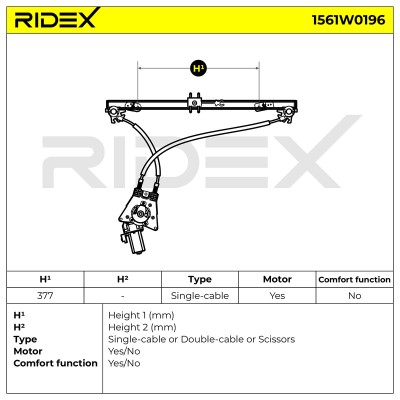 Podnośnik szyby RIDEX 1561W0196 1561W0196 - foto 6