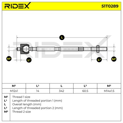 Drążek kierowniczy RIDEX 51T0289 51T0289 - foto 6