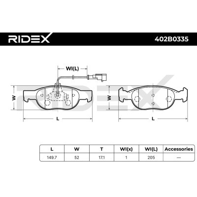 Klocki hamulcowe RIDEX 402B0335 402B0335 - foto 10