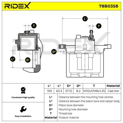 Zacisk Hamulcowy RIDEX 78B0358 78B0358 - foto 5