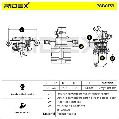 Zacisk Hamulcowy RIDEX 78B0139 78B0139 - foto 8