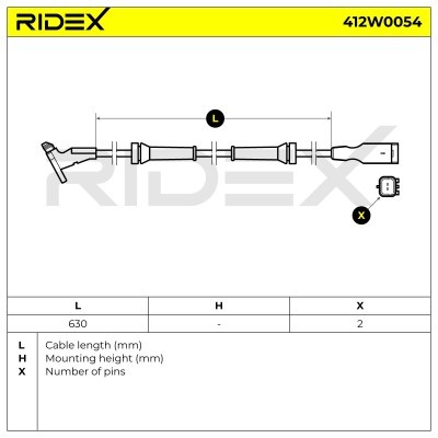 Czujnik ABS RIDEX 412W0054 412W0054 - foto 6