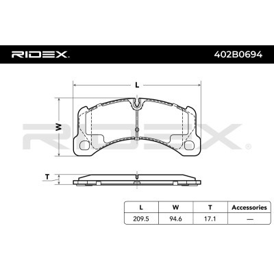 Klocki hamulcowe RIDEX 402B0694 402B0694 - foto 3