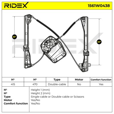 Podnośnik szyby RIDEX 1561W0438 1561W0438 - foto 6
