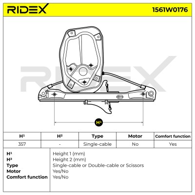 Podnośnik szyby RIDEX 1561W0176 1561W0176 - foto 7