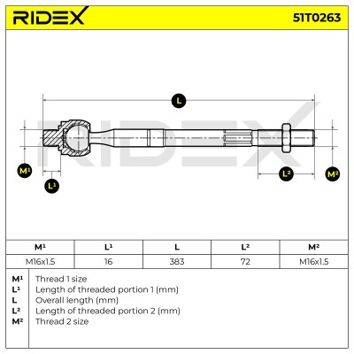Drążek kierowniczy RIDEX 51T0264 51T0264 - foto 6
