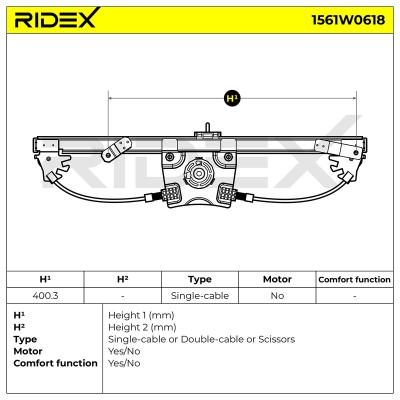 Podnośnik szyby RIDEX 1561W0618 1561W0618 - foto 7
