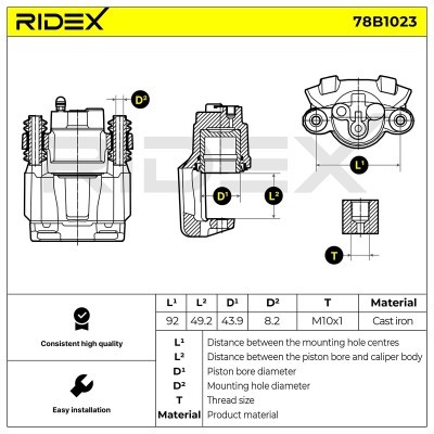 Zacisk Hamulcowy RIDEX 78B1023 78B1023 - foto 7