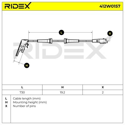 Czujnik ABS RIDEX 412W0157 412W0157 - foto 4