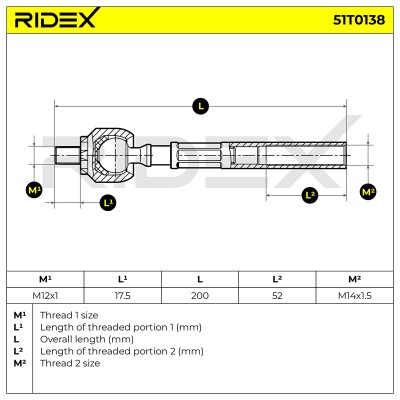 Drążek kierowniczy RIDEX 51T0138 51T0138 - foto 5