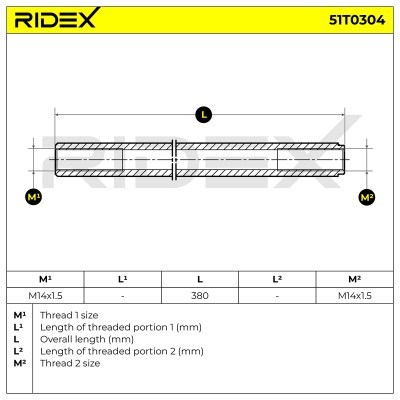 Drążek kierowniczy RIDEX 51T0304 51T0304 - foto 6