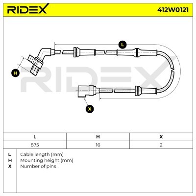 Czujnik ABS RIDEX 412W0121 412W0121 - foto 3