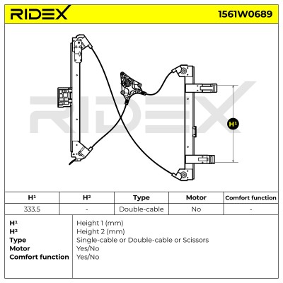 Podnośnik szyby RIDEX 1561W0689 1561W0689 - foto 6