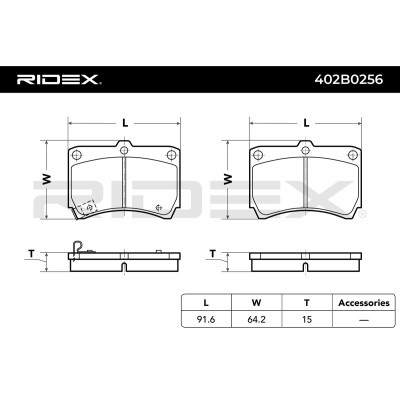 Klocki hamulcowe RIDEX 402B0256 402B0256 - foto 3