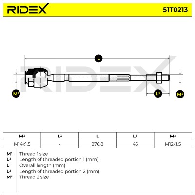 Drążek kierowniczy RIDEX 51T0213 51T0213 - foto 6