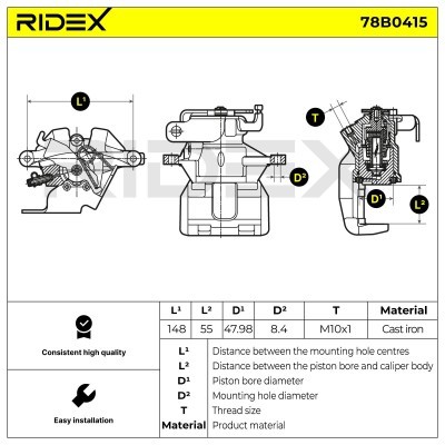 Zacisk Hamulcowy RIDEX 78B0415 78B0415 - foto 4